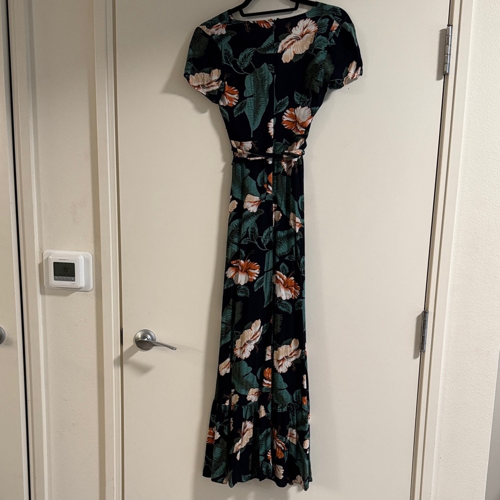 XIX Palms Black and Green Floral Maxi Dress - Picture 6 of 6